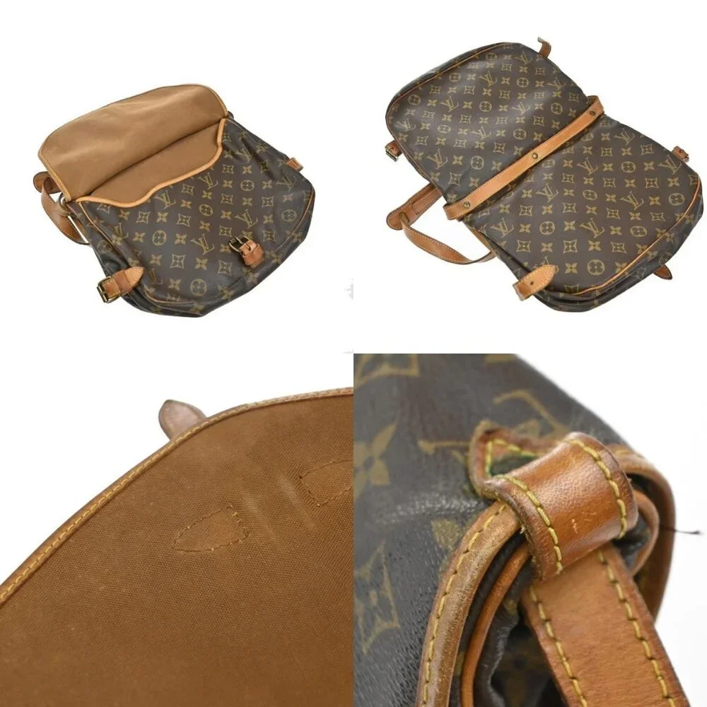 LOUIS VUITTON Logo Saumur 30 Shoulder Bag Monogram Leather Brown - Picture 16 of 16